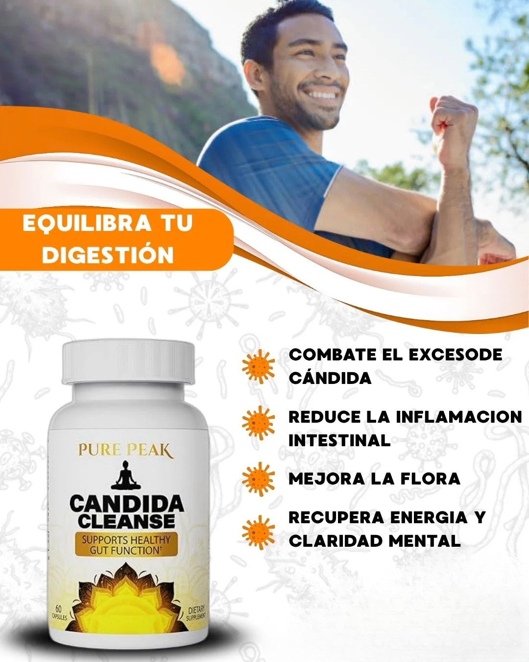 CÁNDIDA CLEANSE 60 CÁPSULAS – REDUCE HINCHAZÓN Y MEJORA LA DIGESTIÓN