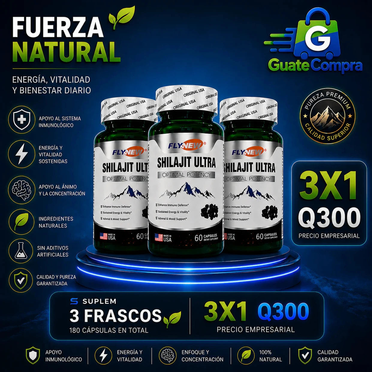 Suplemento Shilajit L-Arginina - Mejora Energía y Vitalidad - Imagen 3