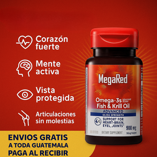 🔥 MegaRed Omega 3s  – Impulsa tu testosterona y energía natural  500 mg. 30 Caps.